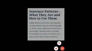sentence patterns ( English literature)