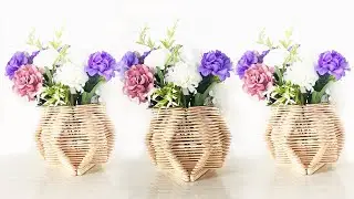 DIY Popsicle Stick  Flower Vase | Step By Step Video Tutorial