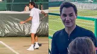 Federer Reveals How It Feels to Hit at Wimbledon After Retirement | Wimbledon 2025