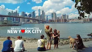 NEW YORK CITY TRAVEL 35 - WALKING TOUR MANHATTAN, Brooklyn Bridge, DUMBO, Broadway, Union Square, 4K