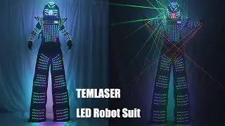 Pixels LED Robot Suit Costume Clothes Full Color Smart Chest Display Stills Walke