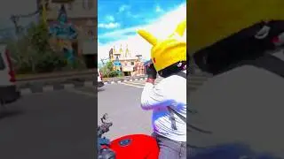 Pikachu helmet 😊 #remix #viralvideo  #music #trending #viralvideo #shortvideos #shots #pikachu