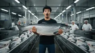 Salmon Processing in Fish Factory