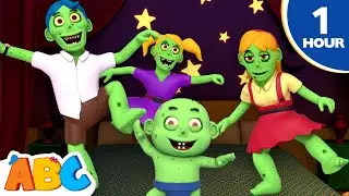 Five Zombies Jumping On the Bed! Spooky Scary Songs for Kids | ABC Learning club