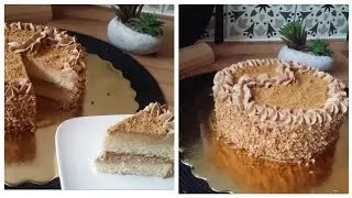 كيكة يومية بذوق القهوة والكراميل والشكولا  مع طريقة التزيين بذوق ولا اروع من مطبخ ماما زهور