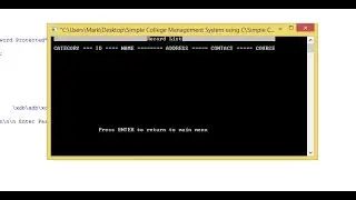 Simple College Management System using C