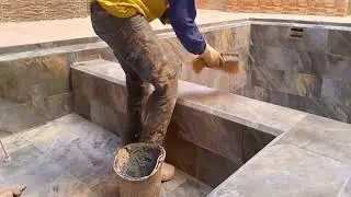 Filling the gaps in porcelain pool wall tiles | A guaranteed method