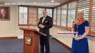 2022 QFTA QLD Flood Recovery Appeal Donation by Brent McCracken, Group Executive, Lifeline QLD