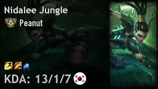 Nidalee Jungle vs Elise - Peanut - KR Challenger Patch 7.3