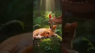 A Fawn Walks Up to a Cat Family&hellip; and the Unexpected Friendship Blossoms #wildlife #nature #animals