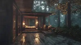 🌧️Peaceful Rain Cabin by the Lakeside Forest - Raindrops & Thunder | Ambience for Deep Sleep