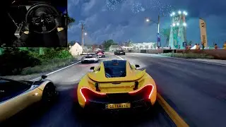 McLaren P1 vs Hypercars Night Colossus Race - Forza Horizon 5 | Wheel Gameplay