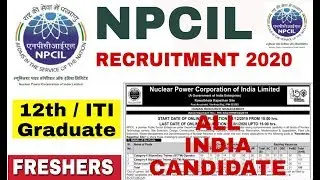 NPCIL Recruitment 2020 I Stipendiary Trainee, Freshers, 185 Post I Apply Online