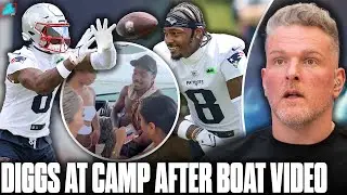 Stefon Diggs At Patriots Camp Days After Pink Substance Boat Video | Pat McAfee Show