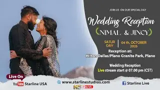 Wedding Reception Video Live Stream of Nimal & Jincy