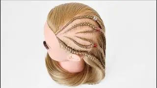 Side Cornrows Hairstyle &ndash; Braiding Tutorial #107