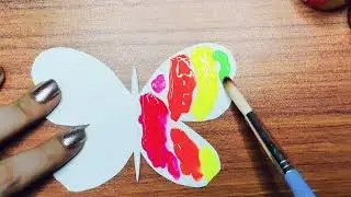 Easy butterfly paper cutting and colouring