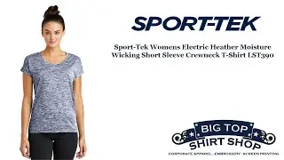 Sport-Tek Womens Electric Heather Moisture Wicking Short Sleeve Crewneck T-Shirt LST390