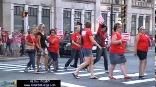 PROTEST at Manchester City Hall - School Contract & Mayor Gatsas