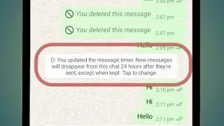 You Updated The Message Timer New Messages Will Disappear From This Chat After 24 Hours