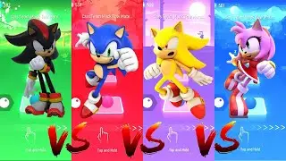 Knuckles vs Blaze thw Cat vs Sonic vs Silver Sonic | Tiles Hop Edm Rush