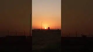Basra Iraq Sunrise and Moonset same time face to face