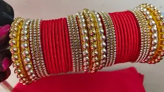 पुरानी चूड़ियों को दे नया लुक , बनाए करवा चौथ के लिए चूड़ा।। Resuse your old bangles in unique way