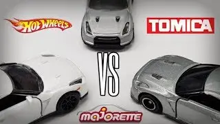 HOT WHEELS VS MAJORETTE VS TOMICA &mdash; Сравнение производителей Nissan GT-R!