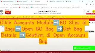 INDIAPOST IT 2.0 Branch Oftice Bag Receive Account Bag Open BO Daily Account Verification