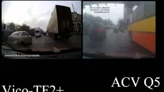 Сравнение видеорегистраторов Vico-TF2+ и ACV Q5