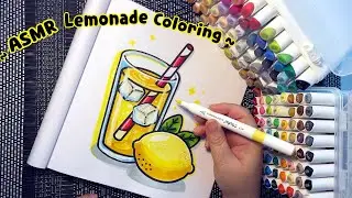 🍋 [ASMR] Расслабляющее раскрашивание лимонада 🍋🍸 #asmr #раскраска #лимон