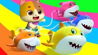 Baby Shark Doo Doo Doo Doo | Meowi Shark Song | 英語の歌 | 子どもの歌 | ネコネコファミリー | MeowMi Family Show
