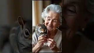😍Granny Feeds a Squirrel #shorts #short #youtubeshorts #youtube #viral #trending #ai #animal #cute