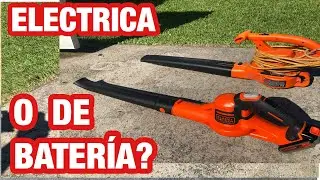 probando Sopladora eléctrica y de batería black + decker..