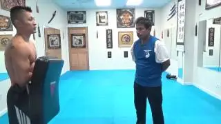 Proper Technique in Holding a Kicking Shield