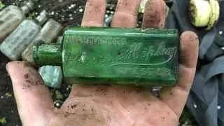Bottle digging UK! Flagon, poisons, pot lids and more!