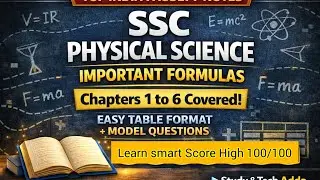TS SSC 10th Class Physical Science | Chapters 1–6 Important Points, Formulas &Differences  in Table 