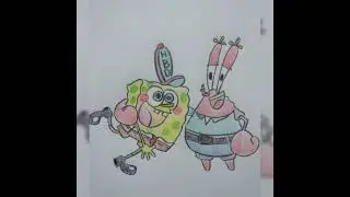 how to easy drawing Spongebob and yujin crab | Spongebob | no #shorts