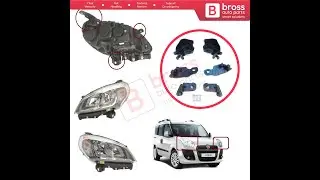 BHL550+BHL551 Headlight Holder Mount Repair Bracket Tab Set Left Right Side for Fiat Doblo 2015-2022