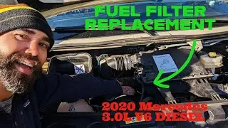 Fuel filter replacement on a 2020 Mercedes Sprinter 3.0L V6 diesel OM642 [Service B]