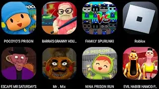 ROBLOX: 🧢POCOYO PRISON RUN!,BARRA'S GRANNY HOUSE,LABUBU PRISON RUN,Escape Baby Bobby Daycare!..