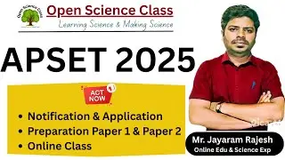 APSET 2025 | EXAM Preparation Starts NOW | Online Class | Open Science Class