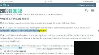 Code Belge Article 53. V&eacute;hicules attel&eacute;s Article 54. Charrettes &agrave; bras