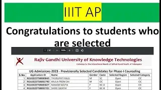 rgukt ap selection list 2023. iiit ap selection list 2023. AIIIT ap merit list 2023.