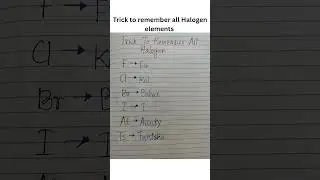 Easiest way to remember all the halogen elements sequentially #bongbiopvtltd#perodictable #chemistry