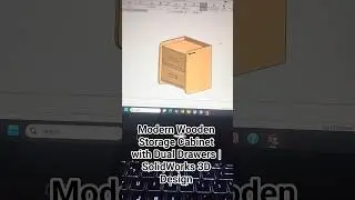Modern Wooden Storage Cabinet with Dual Drawers | SolidWorks 3D Design