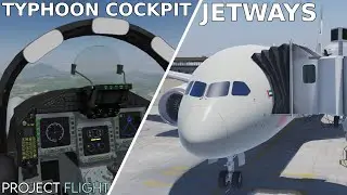 Project flight update 7.5 review (Jetways, Typhoon cockpit, aircraft lighting, and more)