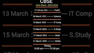 CBSE Date Sheet { Class 10th } : 2022-2023 Powered by CBSE