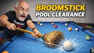Broomstick Pool Clearance😆 #poolfun #billiards 