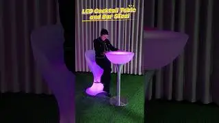 LED Cocktail Table & Bar Stool ✨ Glow Furniture for Bars & Events